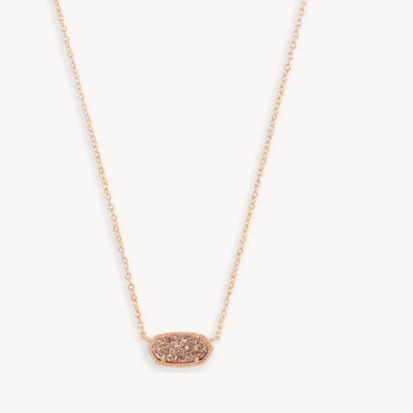 Kendra Scott Elisa Rose Gold Pendant Necklace in Rose Gold Drusy - Picture 2 of 7